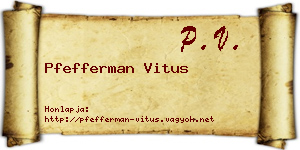 Pfefferman Vitus névjegykártya